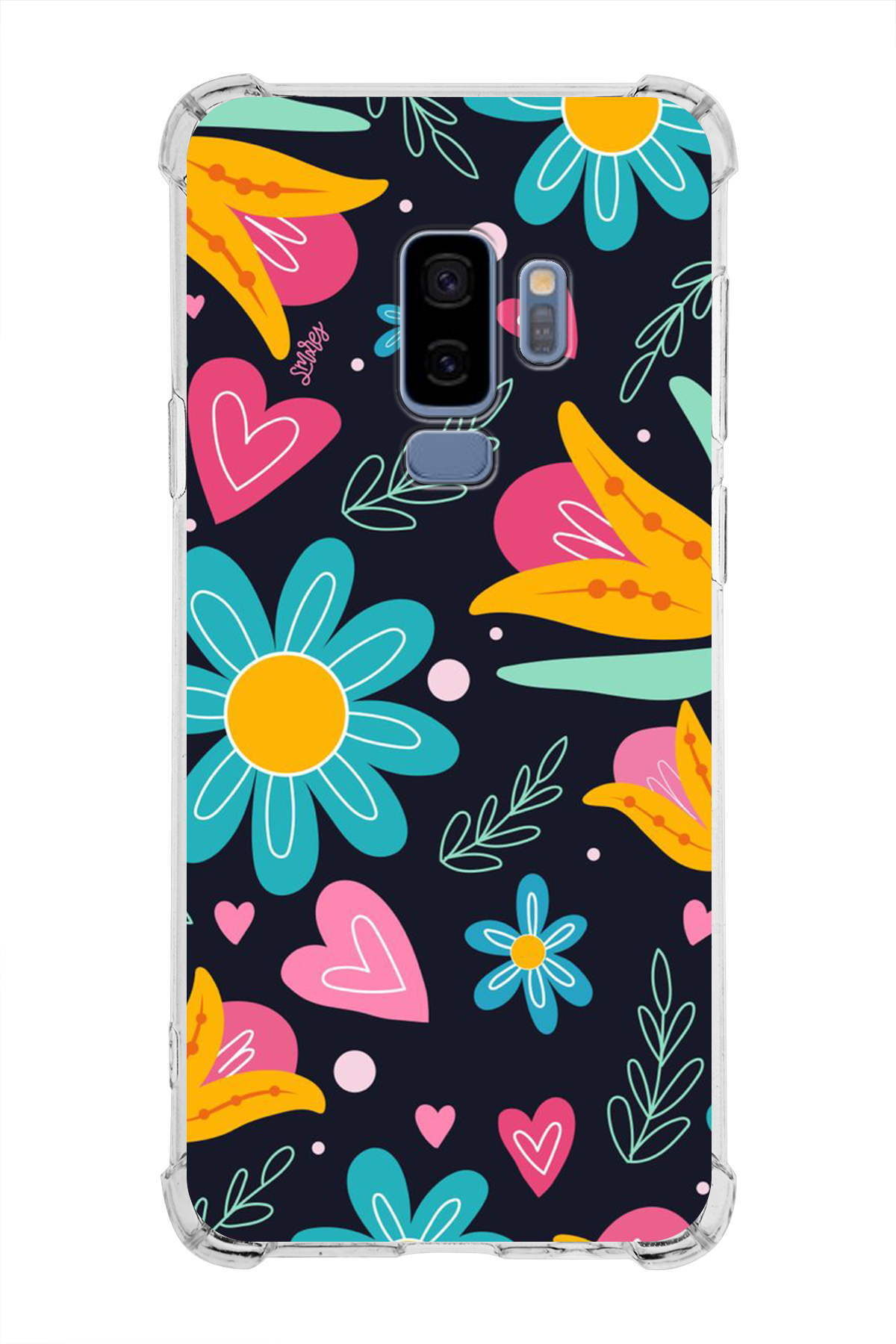 Samsung Galaxy S9 Plus Uyumlu Retro Color 1 Baskılı Şeffaf Köşe Korumalı Antişok Kılıf