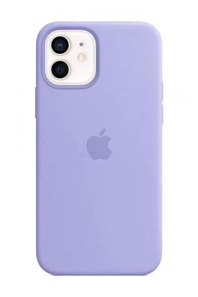 Iphone 12 Apple Logolu Silikon Lila Lansman Kılıf Light Purple Miyosa-L12