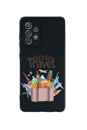 Samsung A52 Uyumlu Let's Go Travel Premium Silikonlu Siyah Telefon Kılıfı MCSAMA52LLTSGOTRVL
