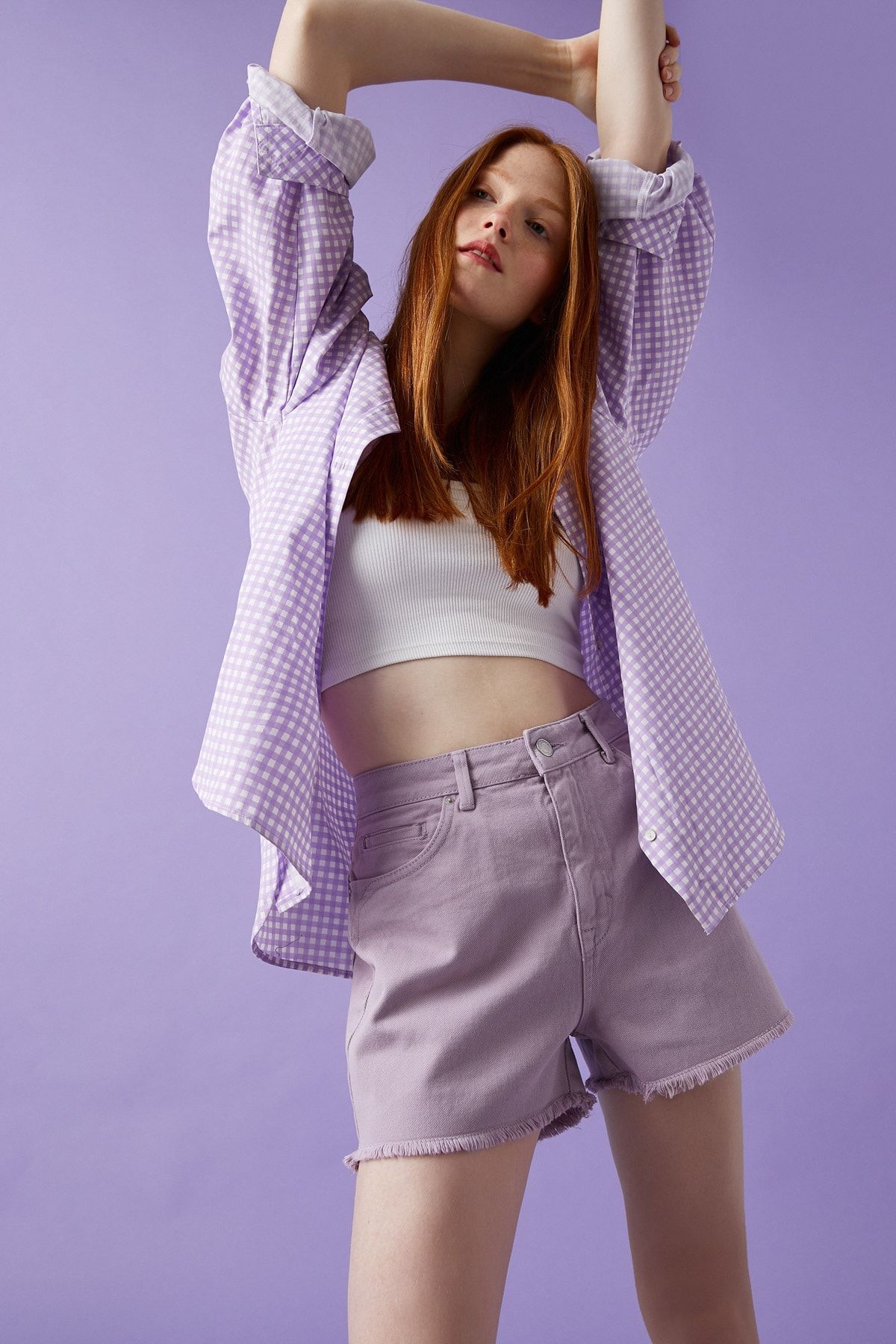 Koton Shorts Lila Mittlerer Bund Fast ausverkauft