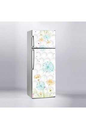 Buzdolabı Sticker Kaplama Dolap Kaplama Etiketi Beyaz Çiçekler BUZ-72