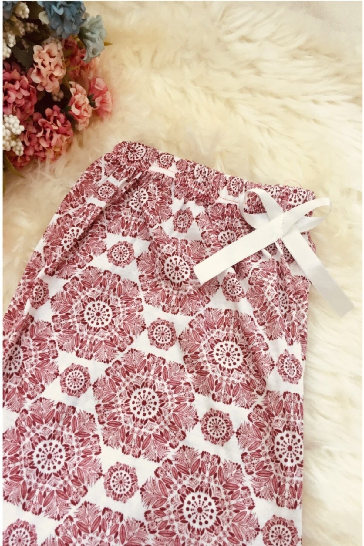 Altınay-Pantaloni de pijama de vară din bumbac fără buzunar pentru femei B15 2