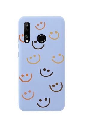Huawei P30 Lite Smile Premium Silikonlu Lila Telefon Kılıfı MCHP30LSML