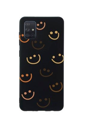 Samsung A71 Smile Premium Silikonlu Siyah Telefon Kılıfı MCSAMA71LSML