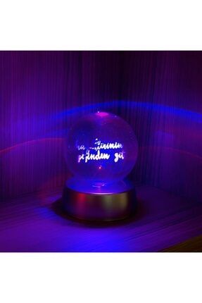 Dekoratif Hayallerinin Peşinde Git Tasarımlı Işıklı Cam Küre 8,5x6cm TPK044