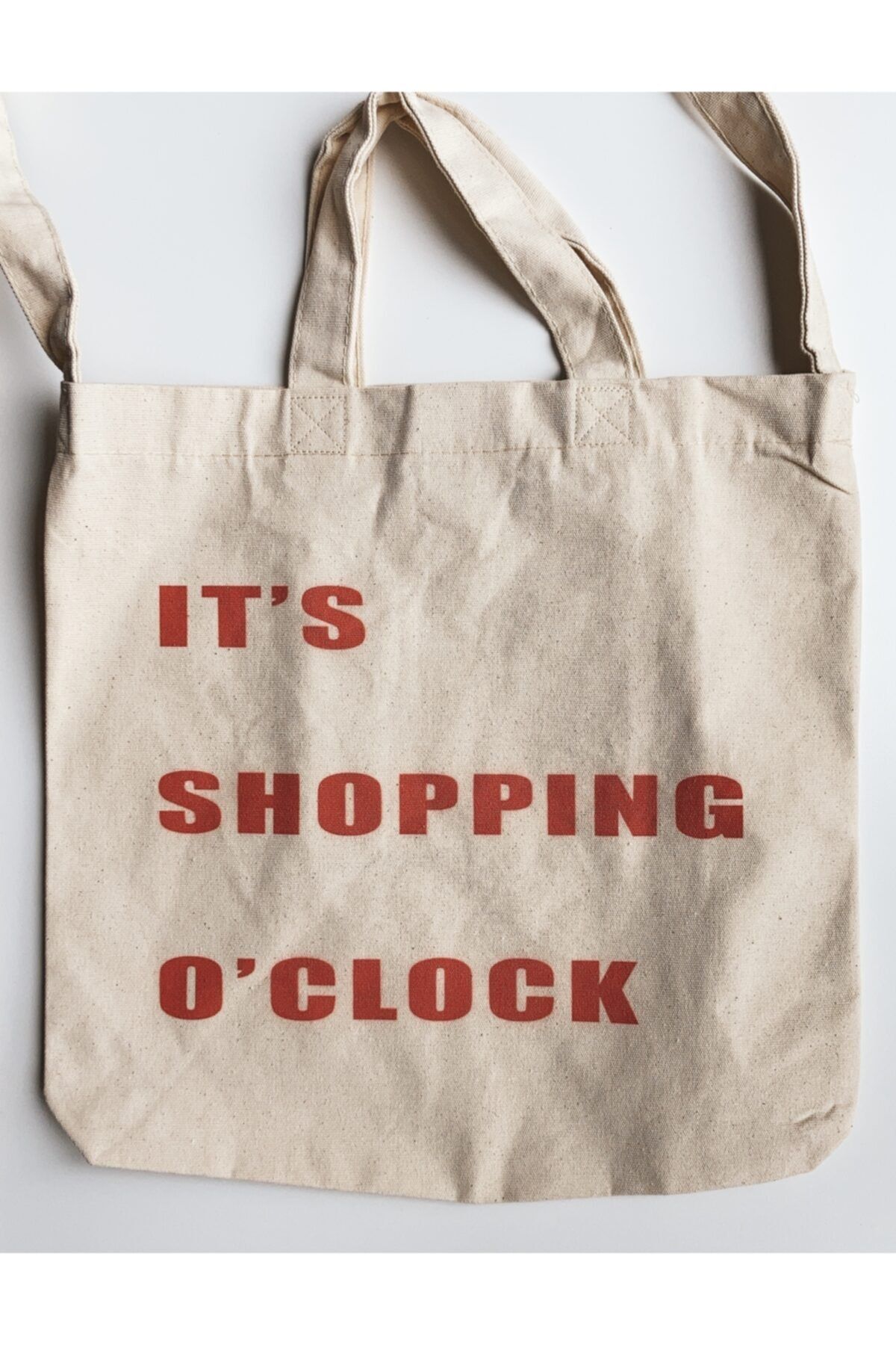 mZ Craft and Stuff-Canvas Shopping Bag - It's Shopping O'clock 2