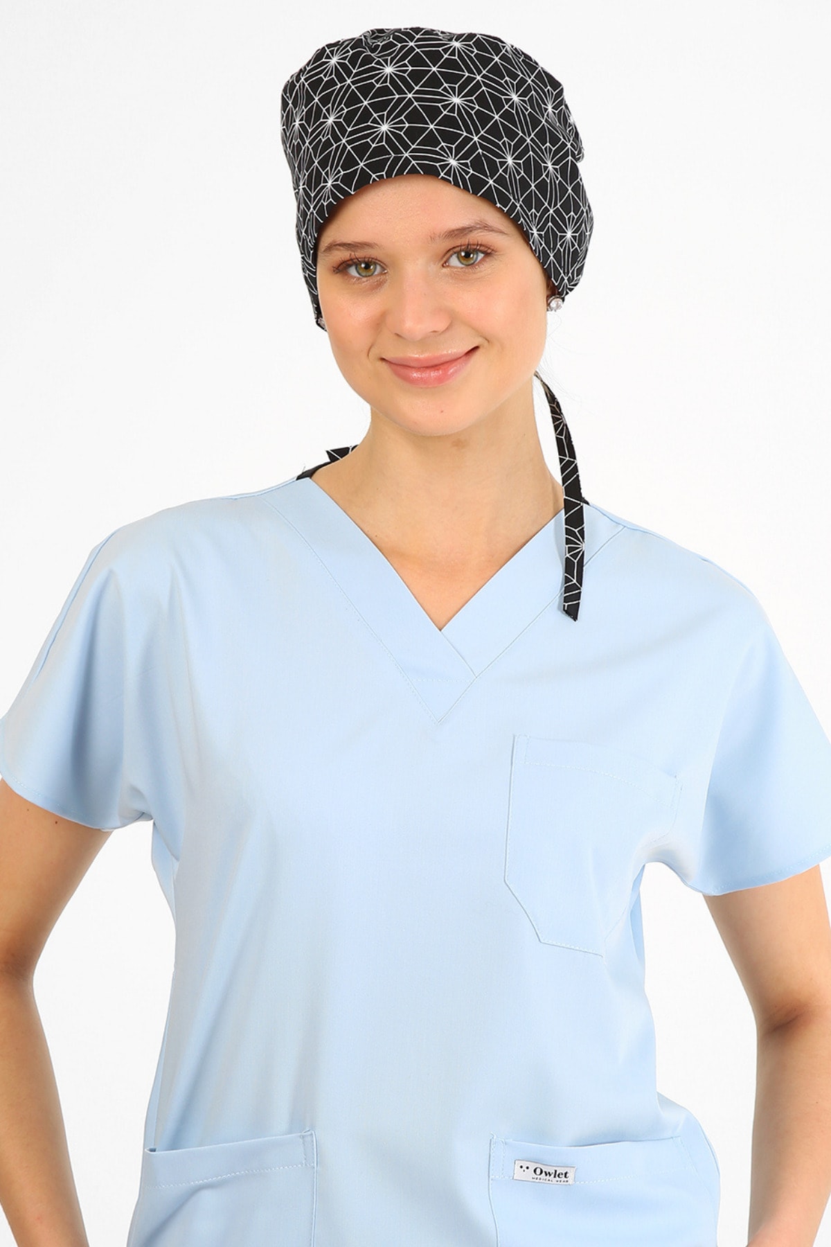 Owlet Medikal Geometrik Desenli Siyah Bone