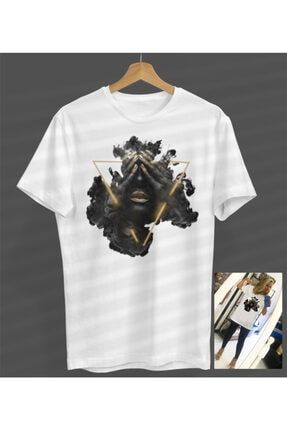 Unisex Kadın-erkek Duman Kadın Tasarım Beyaz Yuvarlak Yaka T-shirt S23358045800BEYAZNVM