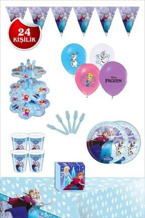 Elsa Frozen Doğum Günü Parti Seti 24 Kişilik Kek Standlı elsakekstandlı01
