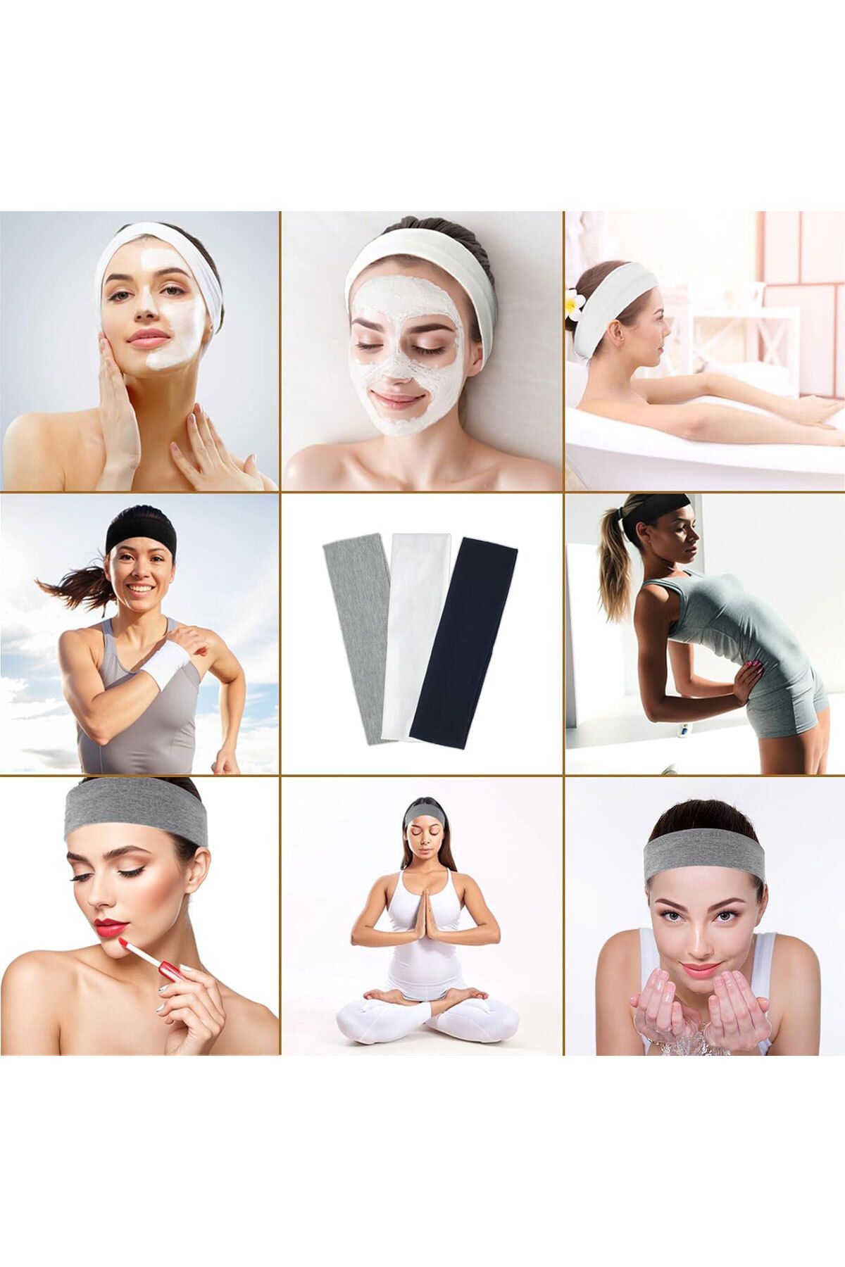 Salvia Dione-Thin Stretchy Sports Hair Band for Women and Men - Yoga Makeup, Face Wash Burgundy Headband 5