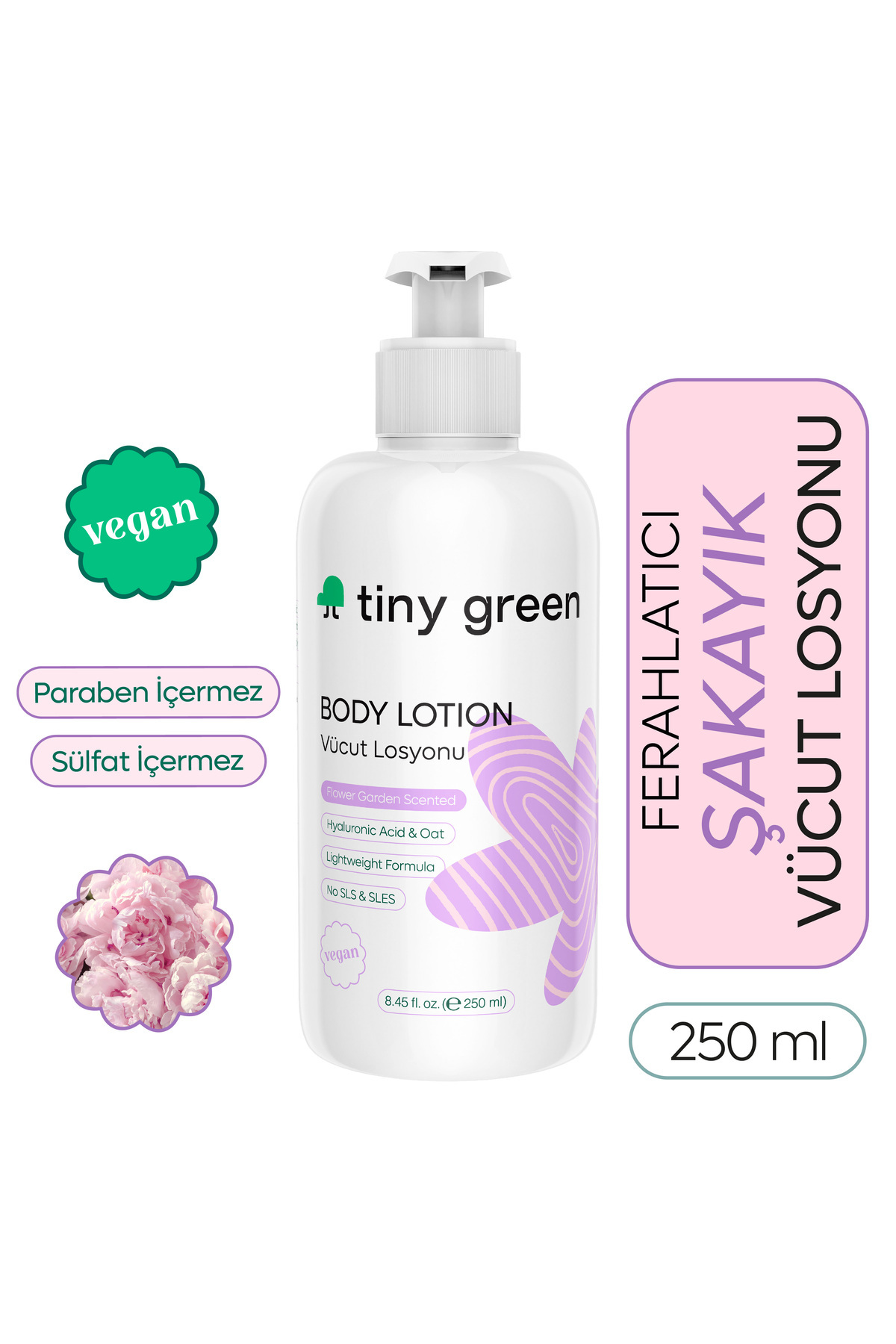 tiny green Vücut Losyonu Ferahlatıcı Çiçek Bahçesi Kokulu 250 ml — TG-A0225