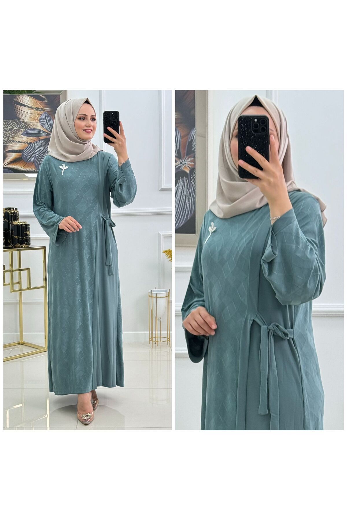 Still Butik Elif Y lmaz Sandy Fabric Gulay Dress Jacquard and Long Hijab Clothing ST2184