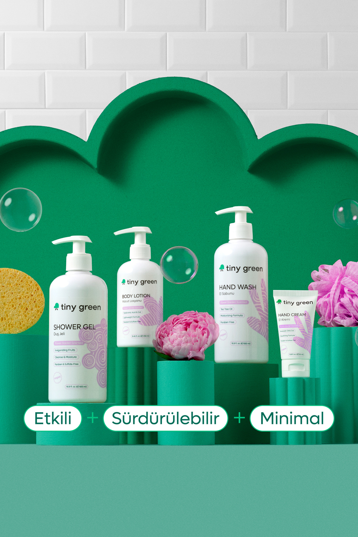 tiny green Vücut Losyonu Ferahlatıcı Çiçek Bahçesi Kokulu 250 ml fotoğrafı 5 (önizleme)