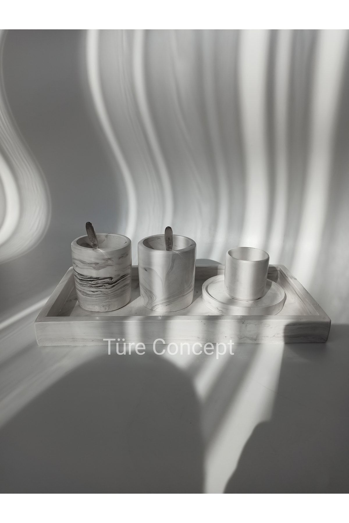 Ture Concept-Marble Patterned Salt and Pepper Shakers Base Set 2