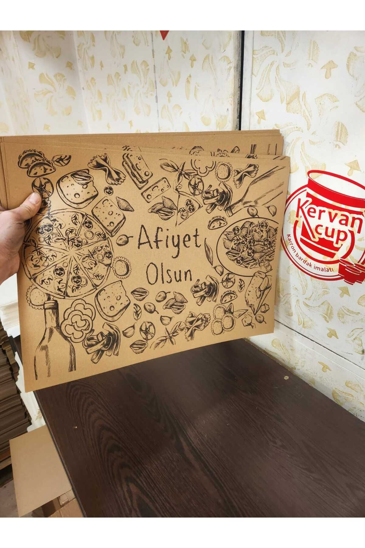 KERVANCUP AMBALAJ 35x50 Amerikan Servis Kağıtı  50 Adet  Kraft Kağıt
