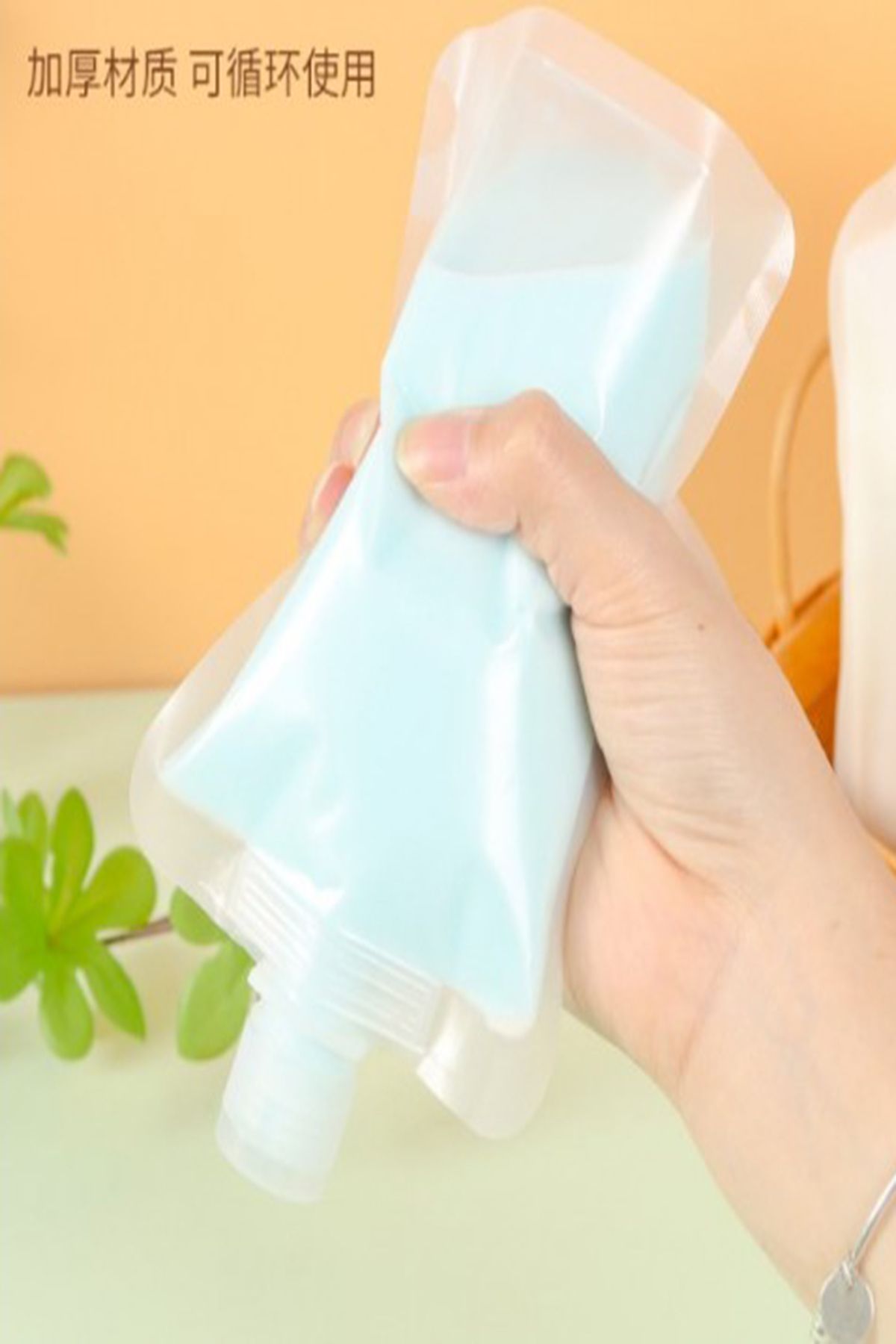 Tor Store-Cream Shampoo - Set of 6 100 ML, Reusable Washable Liquid Bag with Lid 4