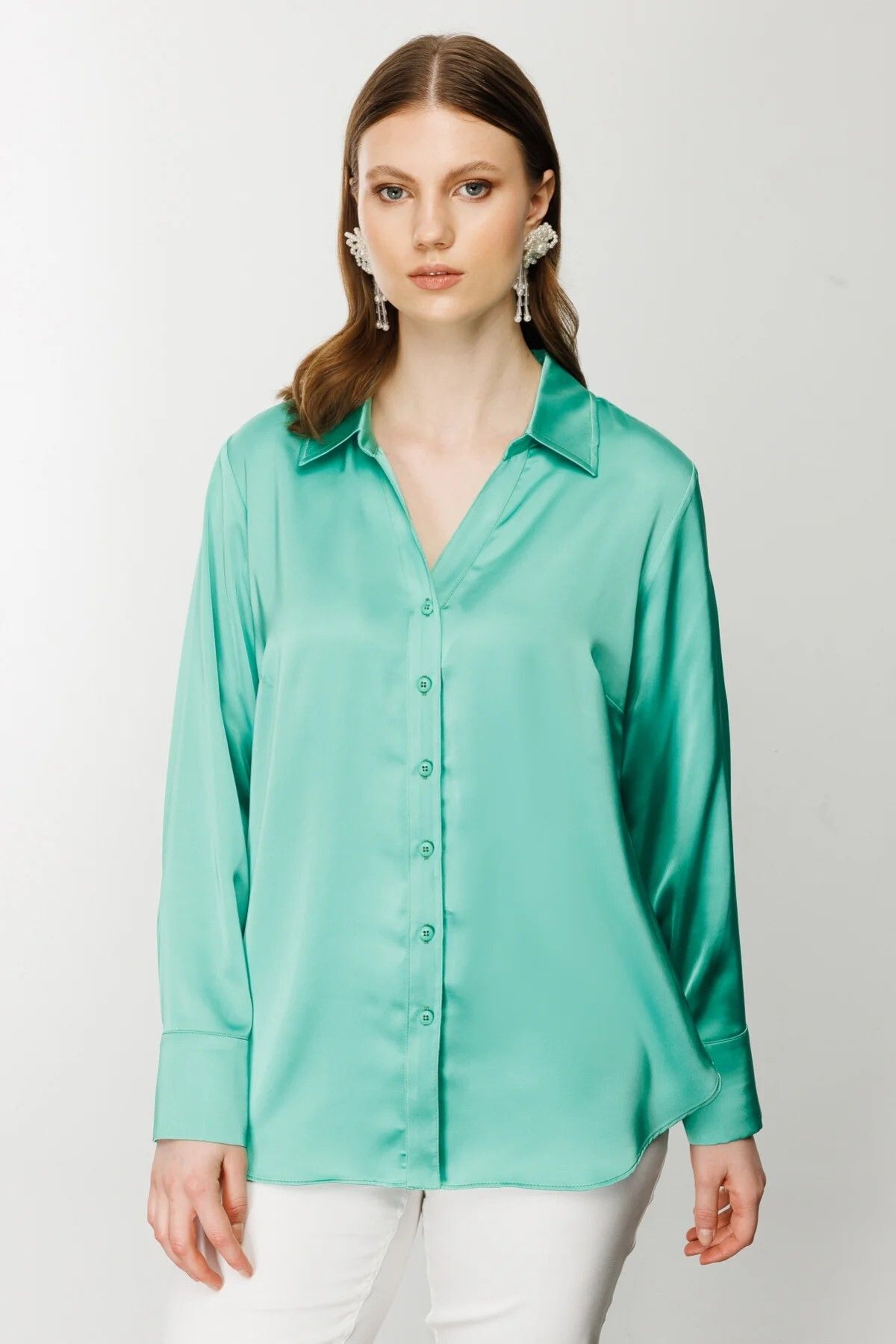 Ekol-Satin Textured Shirt 1502-24 2