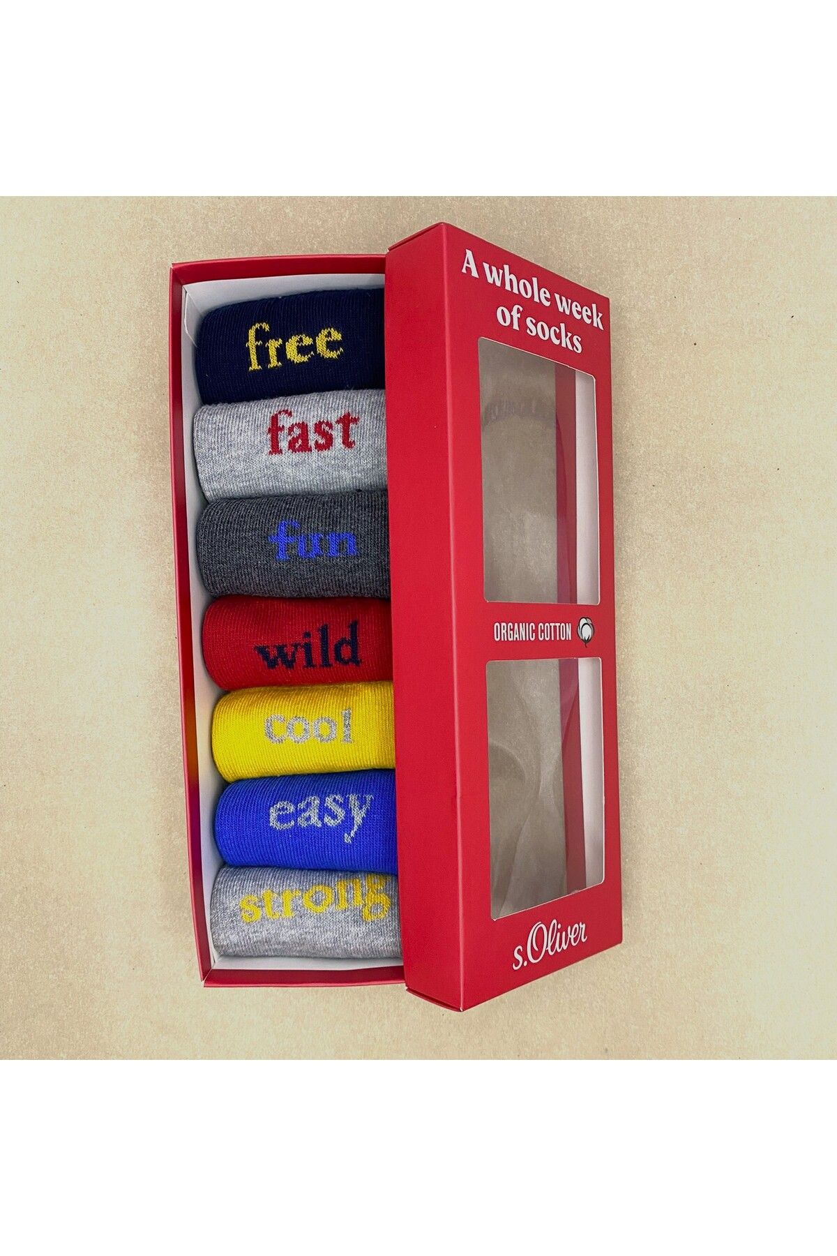 s.Oliver-Organic Children's Socks with Slogans "Set of 7" 3