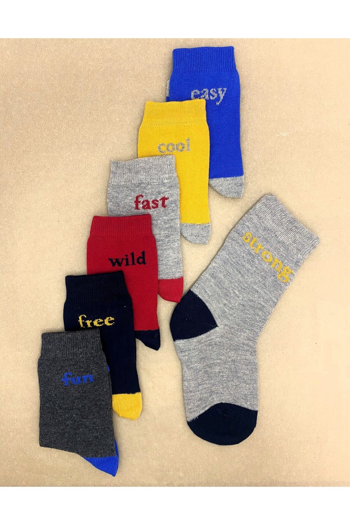 s.Oliver-Organic Children's Socks with Slogans "Set of 7" 1