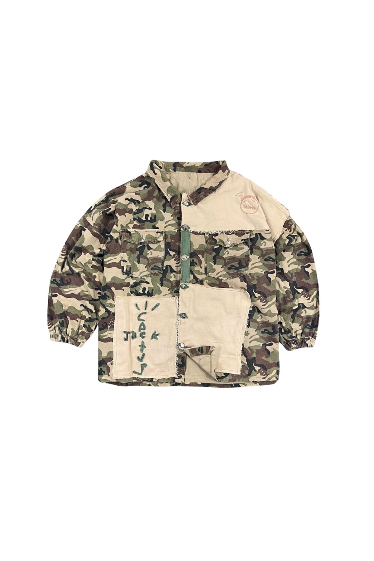 BPM-Cactus Patterned Premium Camouflage Jacket - Super Oversize 1
