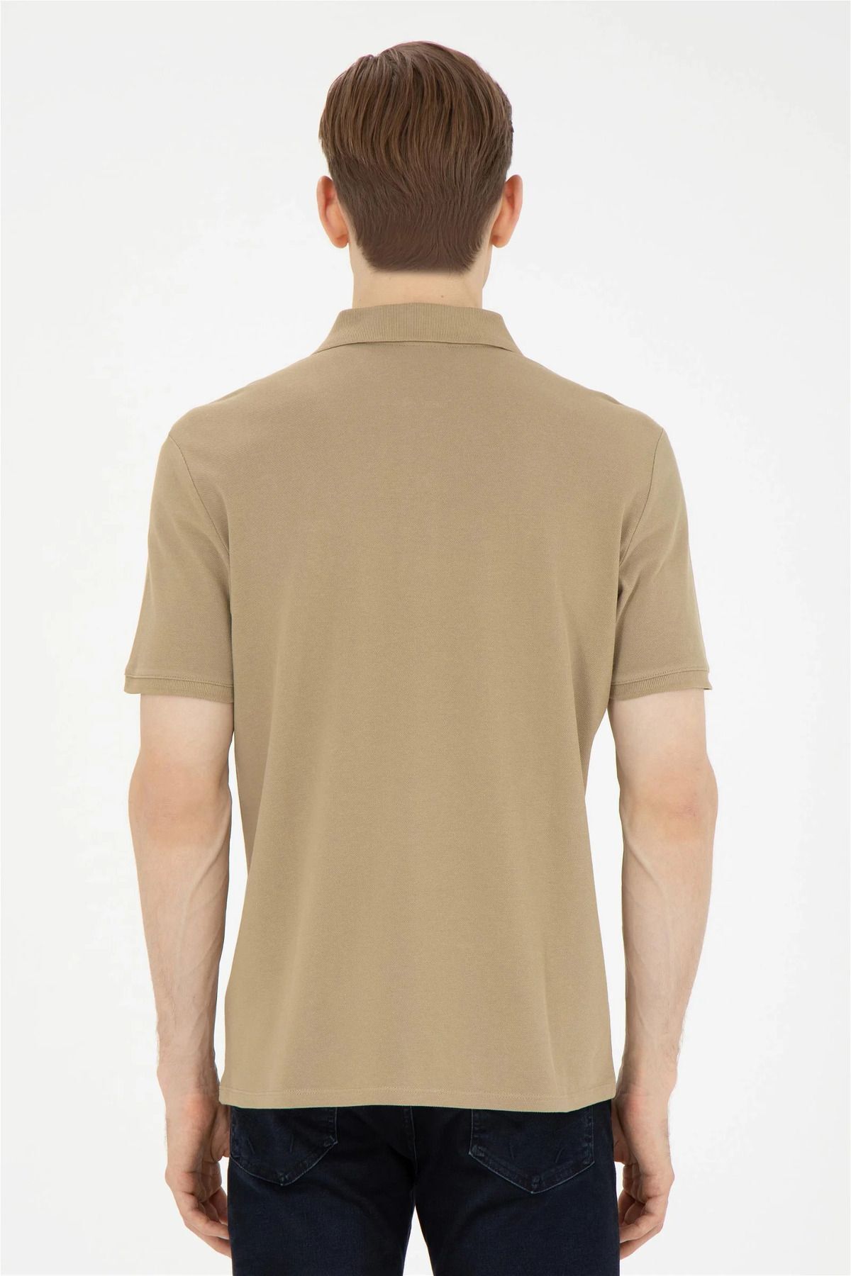 تی شرت یقه پولو سبز مردانه پایه اصلی چوگان ASSN U.S. Polo Assn.