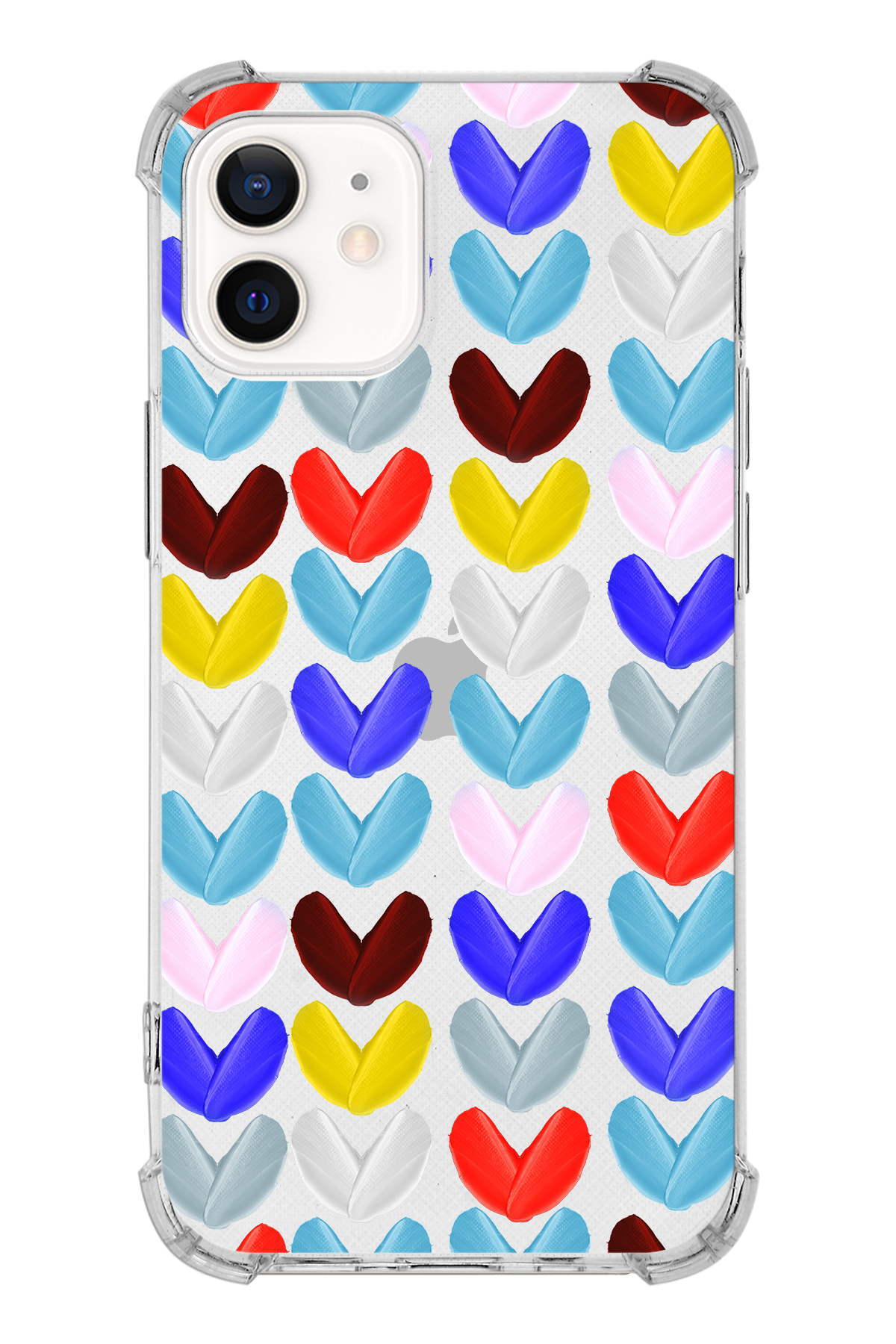 PrinriFy Apple iPhone 12 Uyumlu Water Color 1 Baskılı Şeffaf Köşe Korumalı Antişok Kılıf