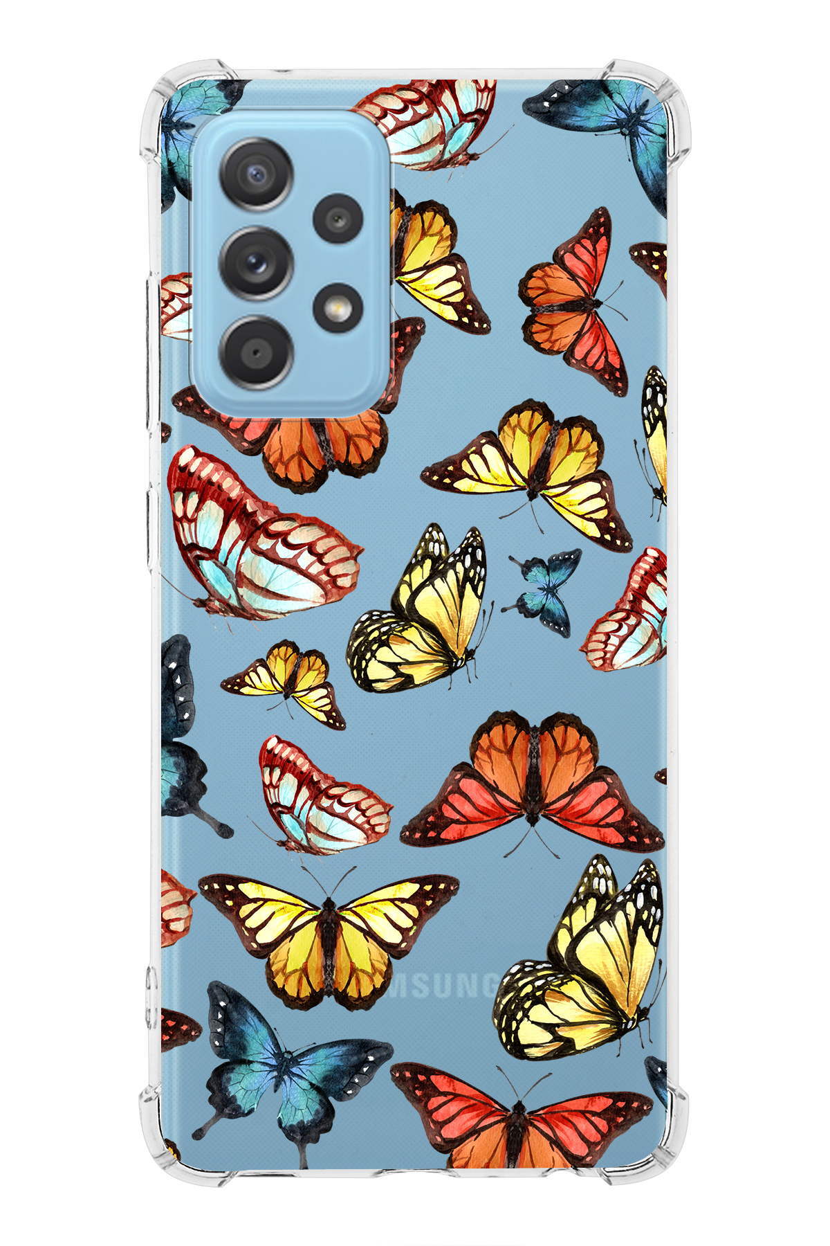 Samsung Galaxy A52 Uyumlu Water Color 2 Baskılı Şeffaf Köşe Korumalı Antişok Kılıf