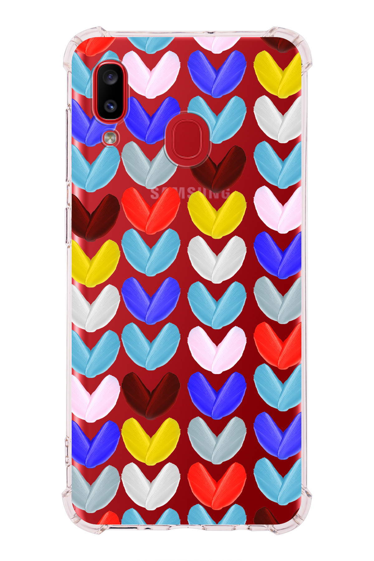 Samsung Galaxy A30 Uyumlu Water Color 1 Baskılı Şeffaf Köşe Korumalı Antişok Kılıf