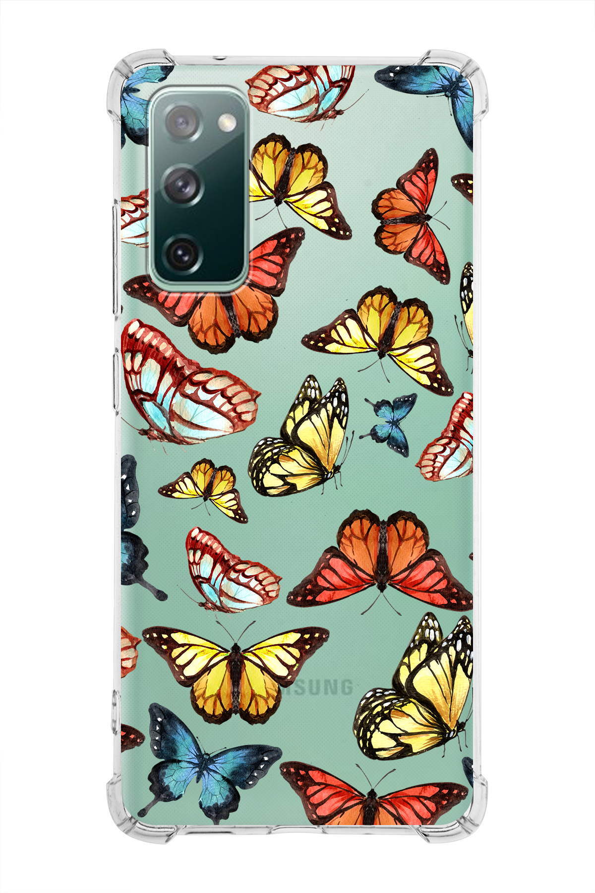 PrinriFy Samsung Galaxy S20 FE Uyumlu Water Color 2 Baskılı Şeffaf Köşe Korumalı Antişok Kılıf