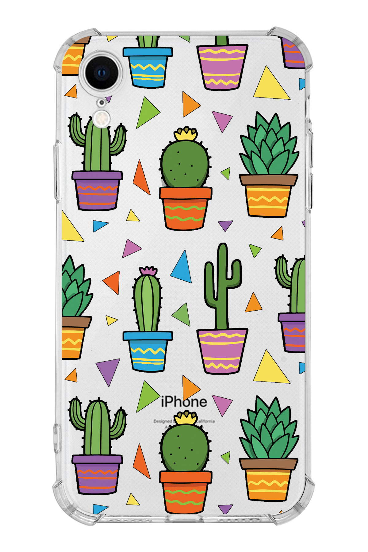 PrinriFy Apple iPhone XR Uyumlu Water Color 4 Baskılı Şeffaf Köşe Korumalı Antişok Kılıf