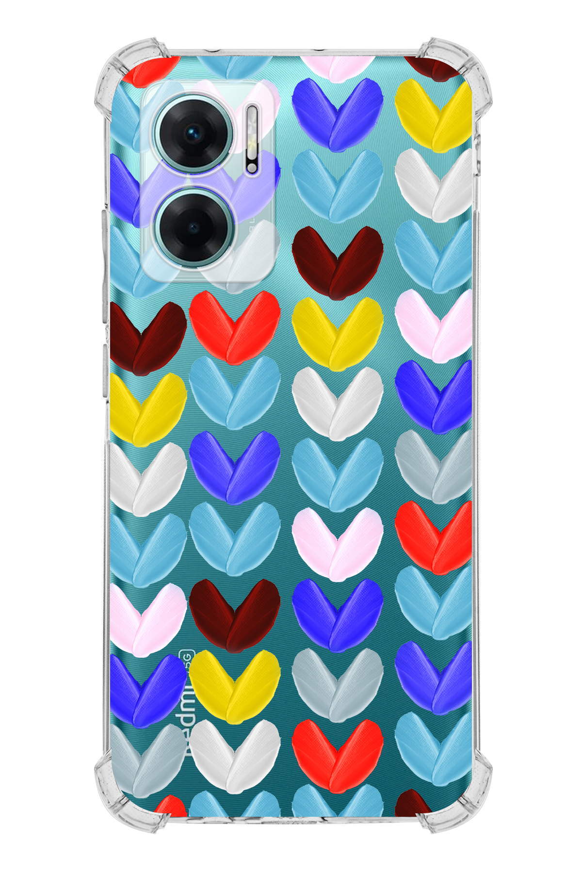 PrinriFy Xiaomi Redmi Note 11E Uyumlu Water Color 1 Baskılı Şeffaf Köşe Korumalı Antişok Kılıf