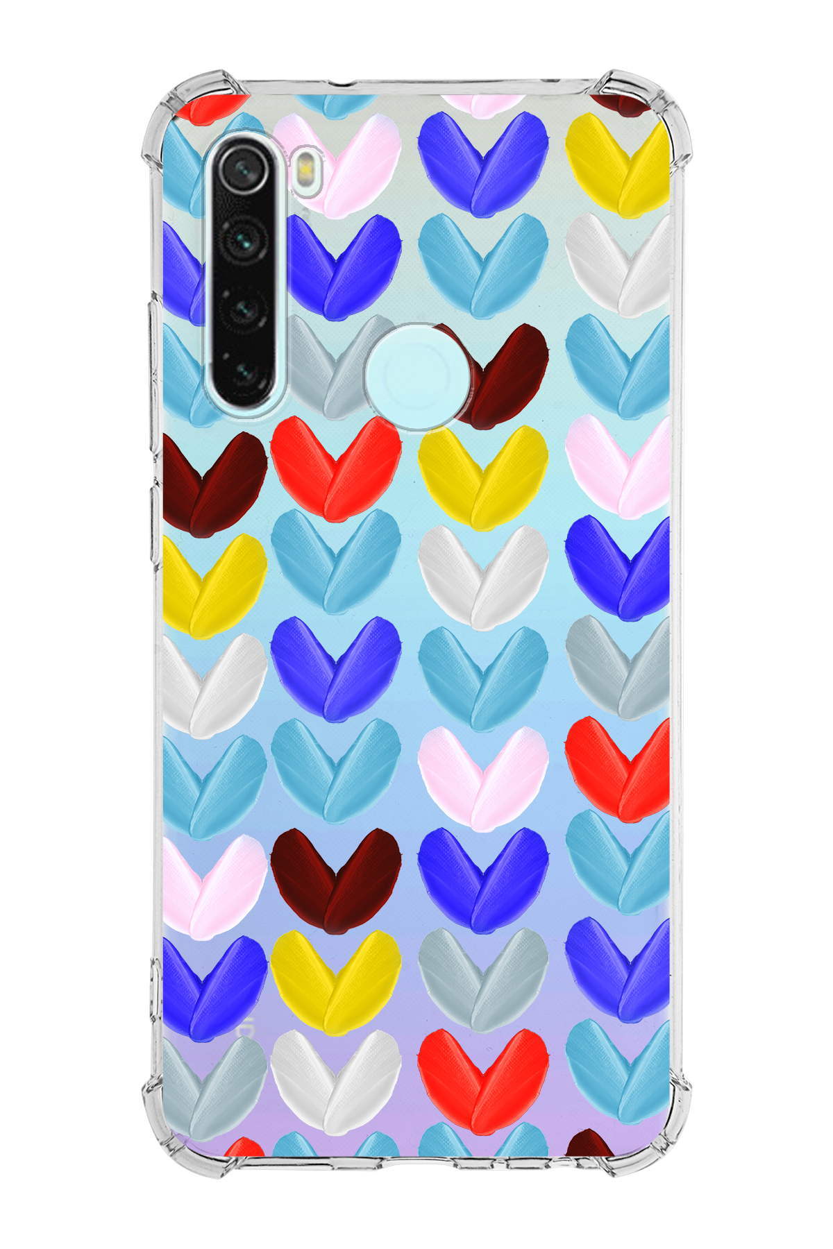 PrinriFy Xiaomi Redmi Note 8 Uyumlu Water Color 1 Baskılı Şeffaf Köşe Korumalı Antişok Kılıf