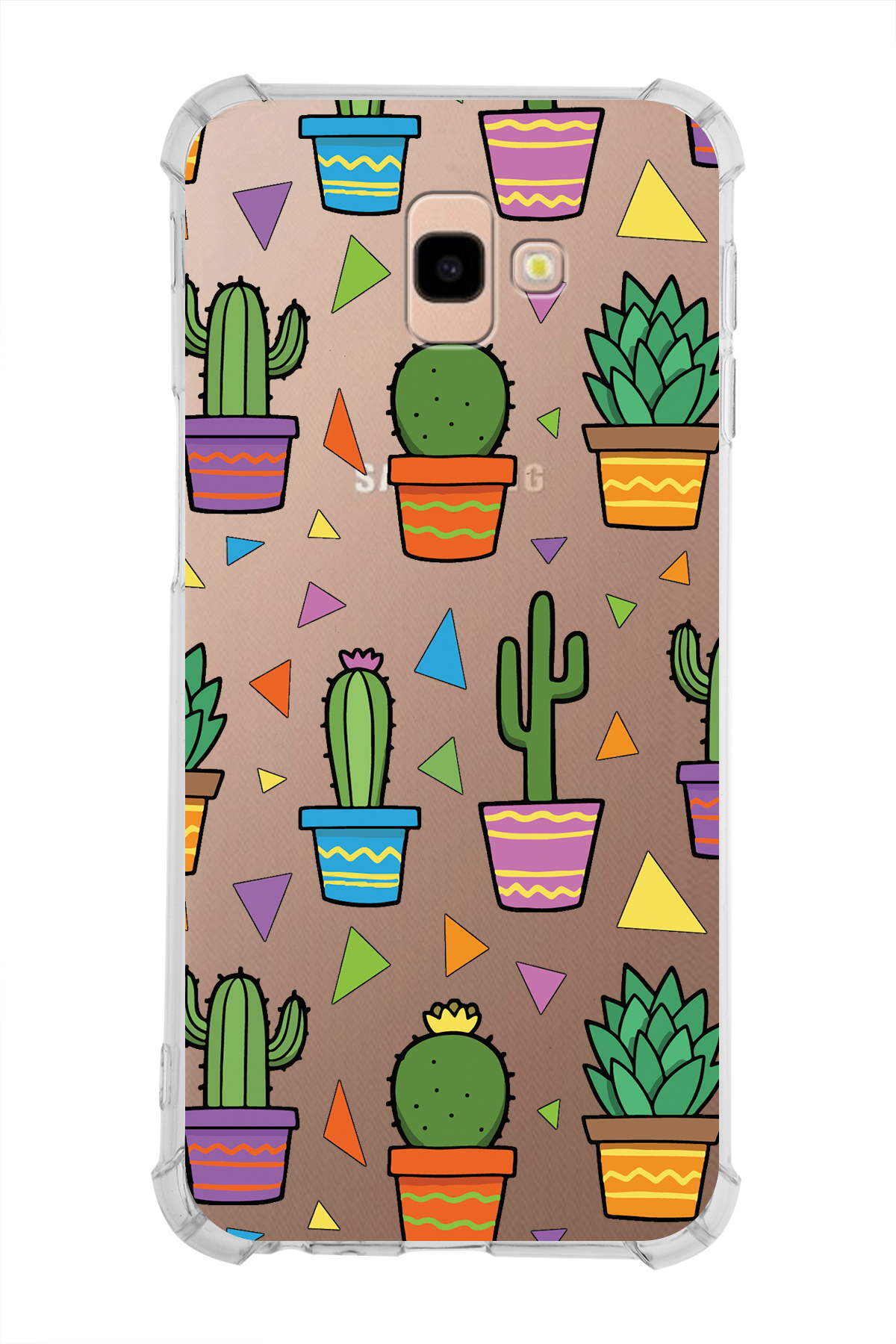 Samsung Galaxy J4+ Plus Uyumlu Water Color 4 Baskılı Şeffaf Köşe Korumalı Antişok Kılıf