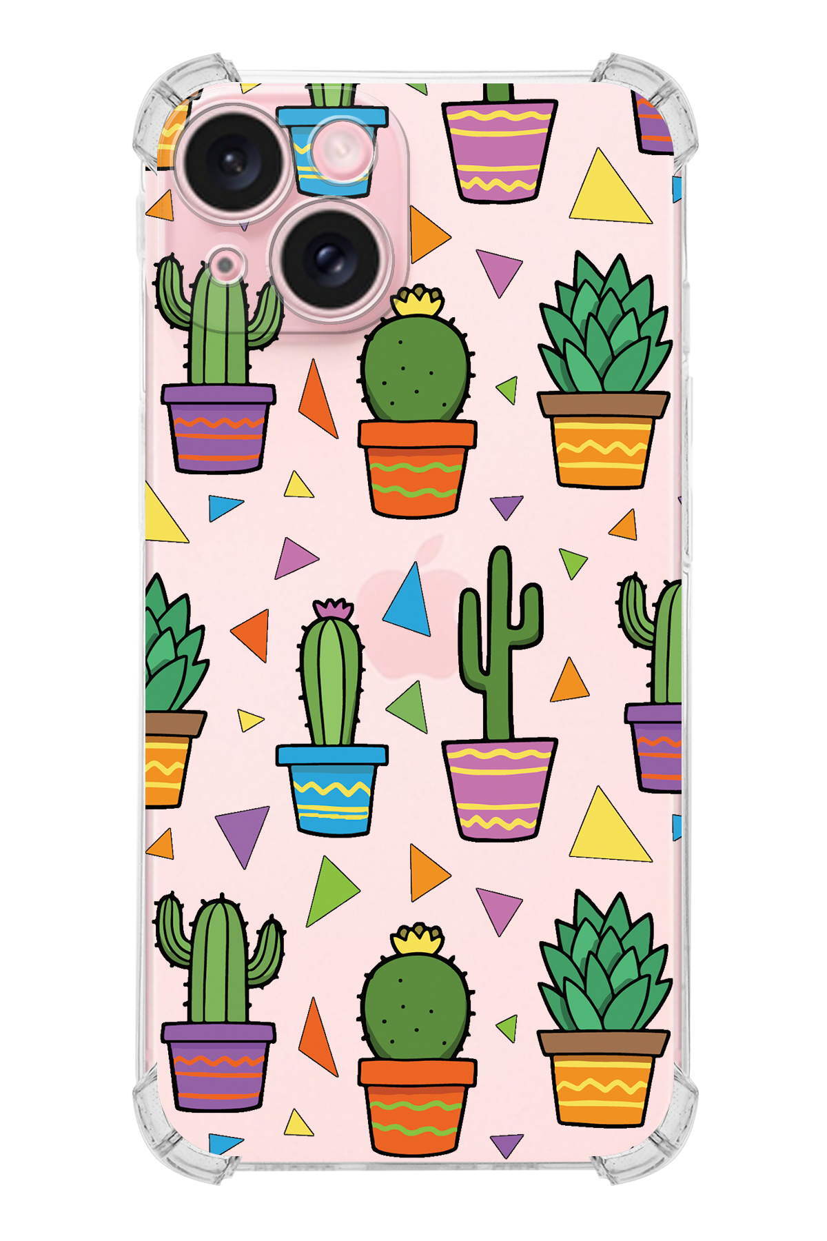 PrinriFy Apple iPhone 15 Water Color 4 Şeffaf Köşe ve Kamera Korumalı Korumalı Antişok Kılıf