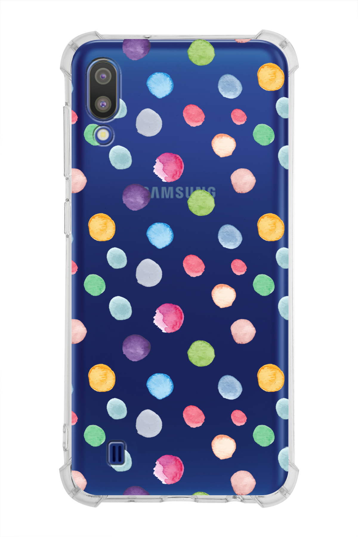 PrinriFy Samsung Galaxy M10 Uyumlu Water Color 6 Baskılı Şeffaf Köşe Korumalı Antişok Kılıf