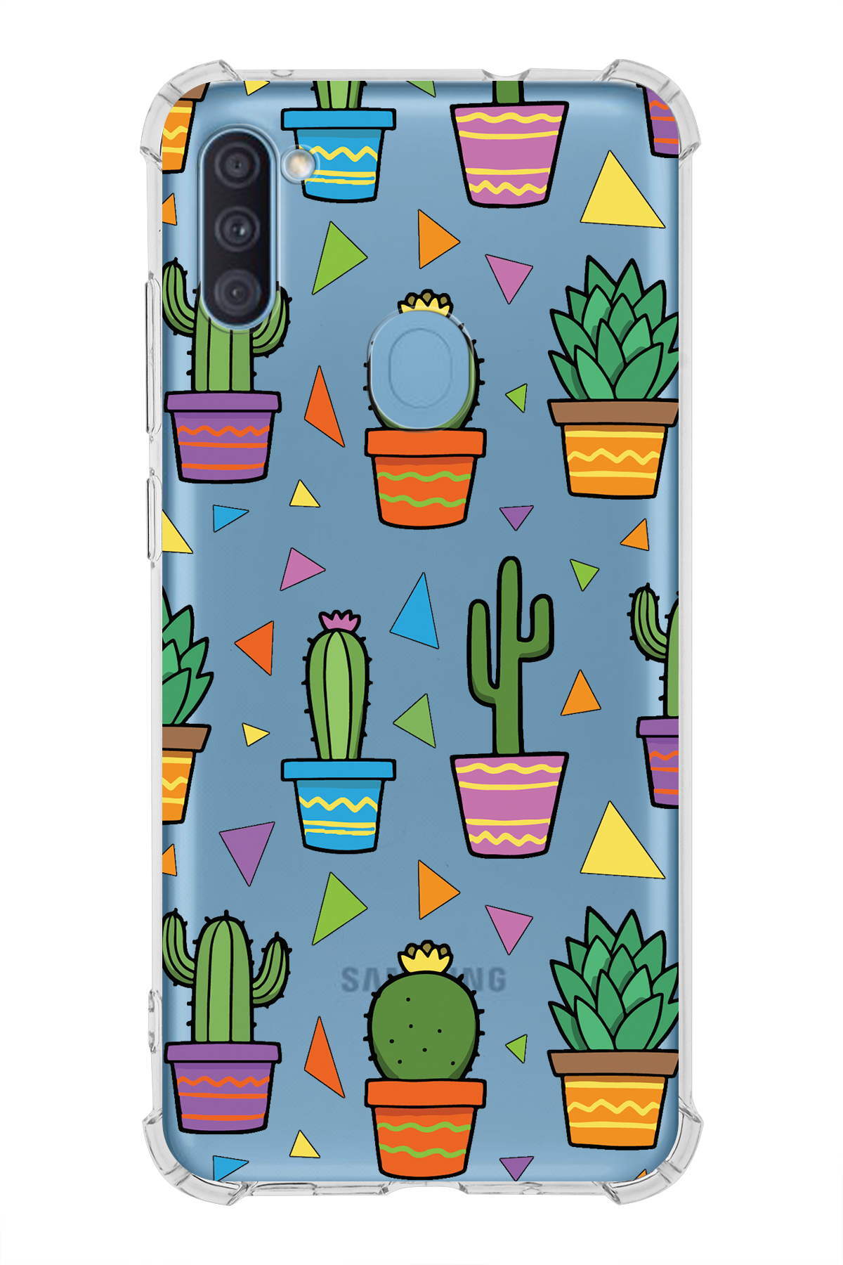 PrinriFy Samsung Galaxy M11 Uyumlu Water Color 4 Baskılı Şeffaf Köşe Korumalı Antişok Kılıf