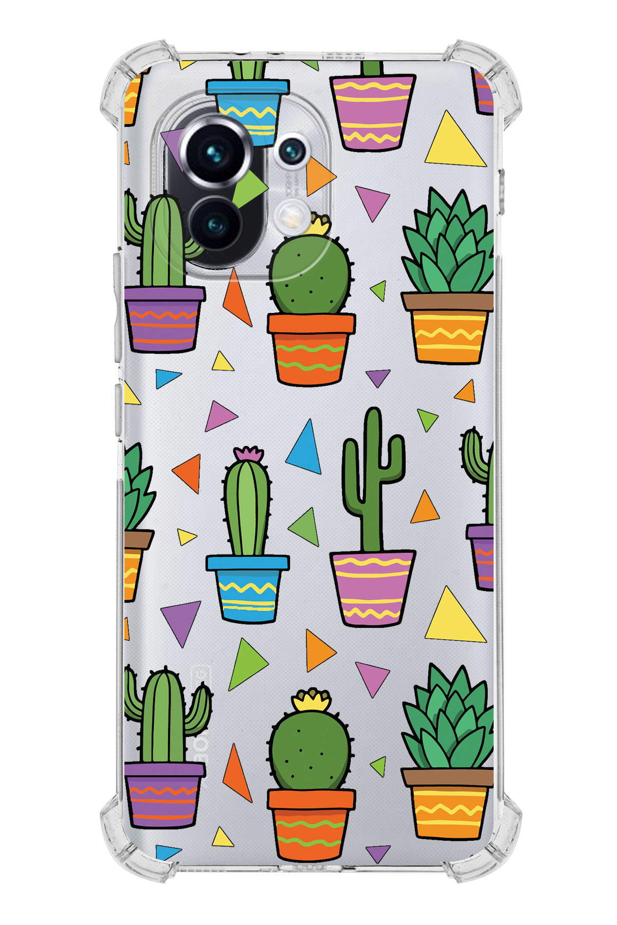 PrinriFy Xiaomi Mi 11 Uyumlu Water Color 4 Baskılı Şeffaf Köşe Korumalı Antişok Kılıf