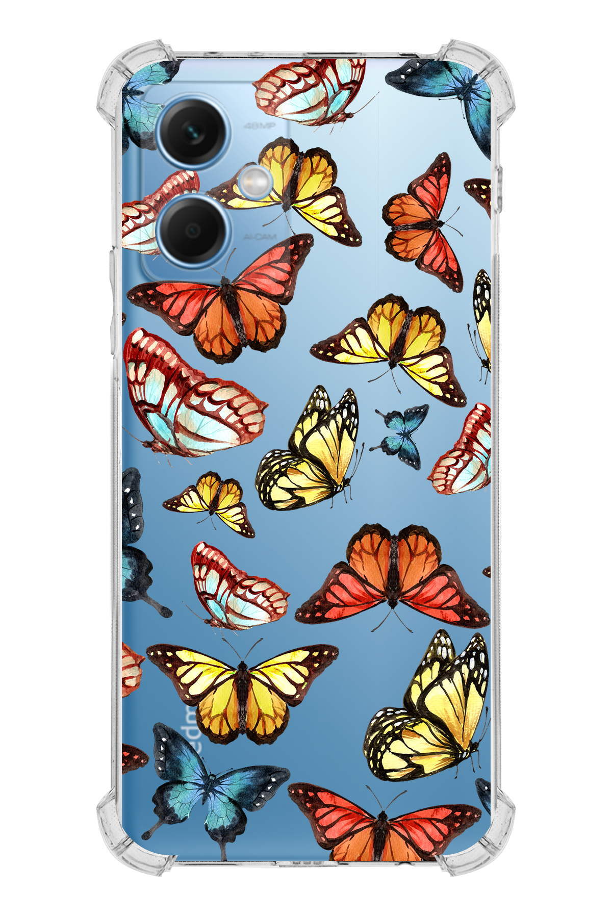 PrinriFy Xiaomi Redmi Note 12 5G Uyumlu Water Color 2 Baskılı Şeffaf Köşe Korumalı Antişok Kılıf