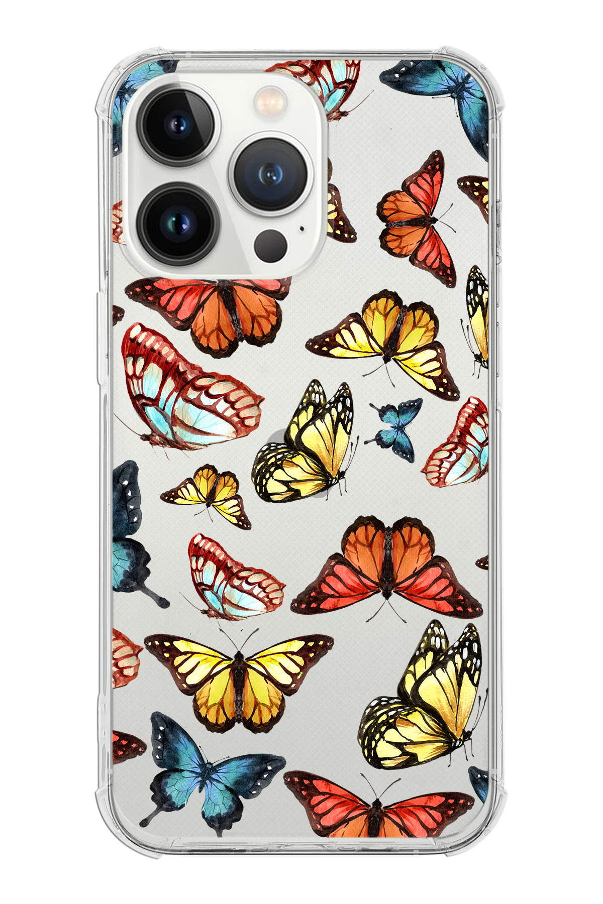 PrinriFy Apple iPhone 13 Pro Max Uyumlu Water Color 2 Baskılı Şeffaf Köşe Korumalı Antişok Kılıf