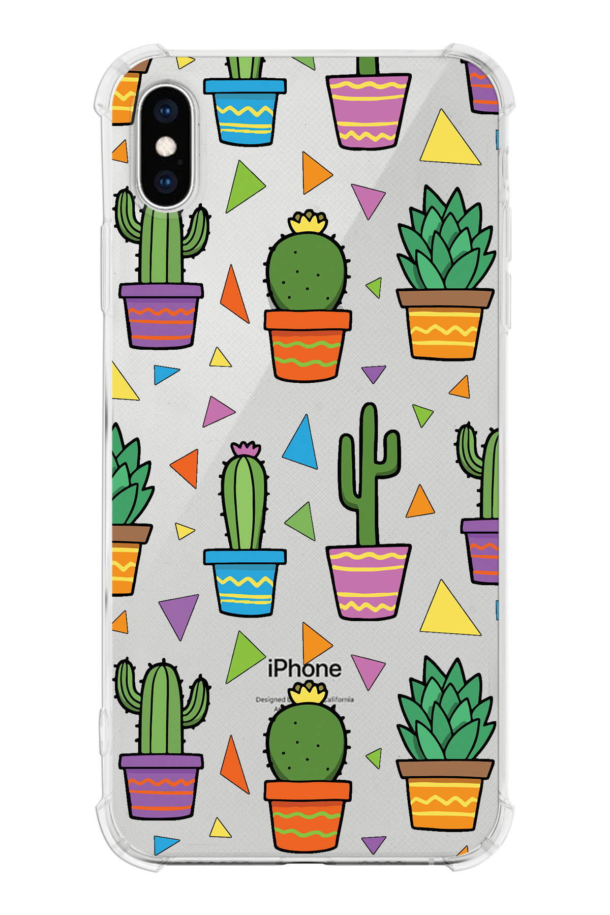 PrinriFy Apple iPhone XS Uyumlu Water Color 4 Baskılı Şeffaf Köşe Korumalı Antişok Kılıf