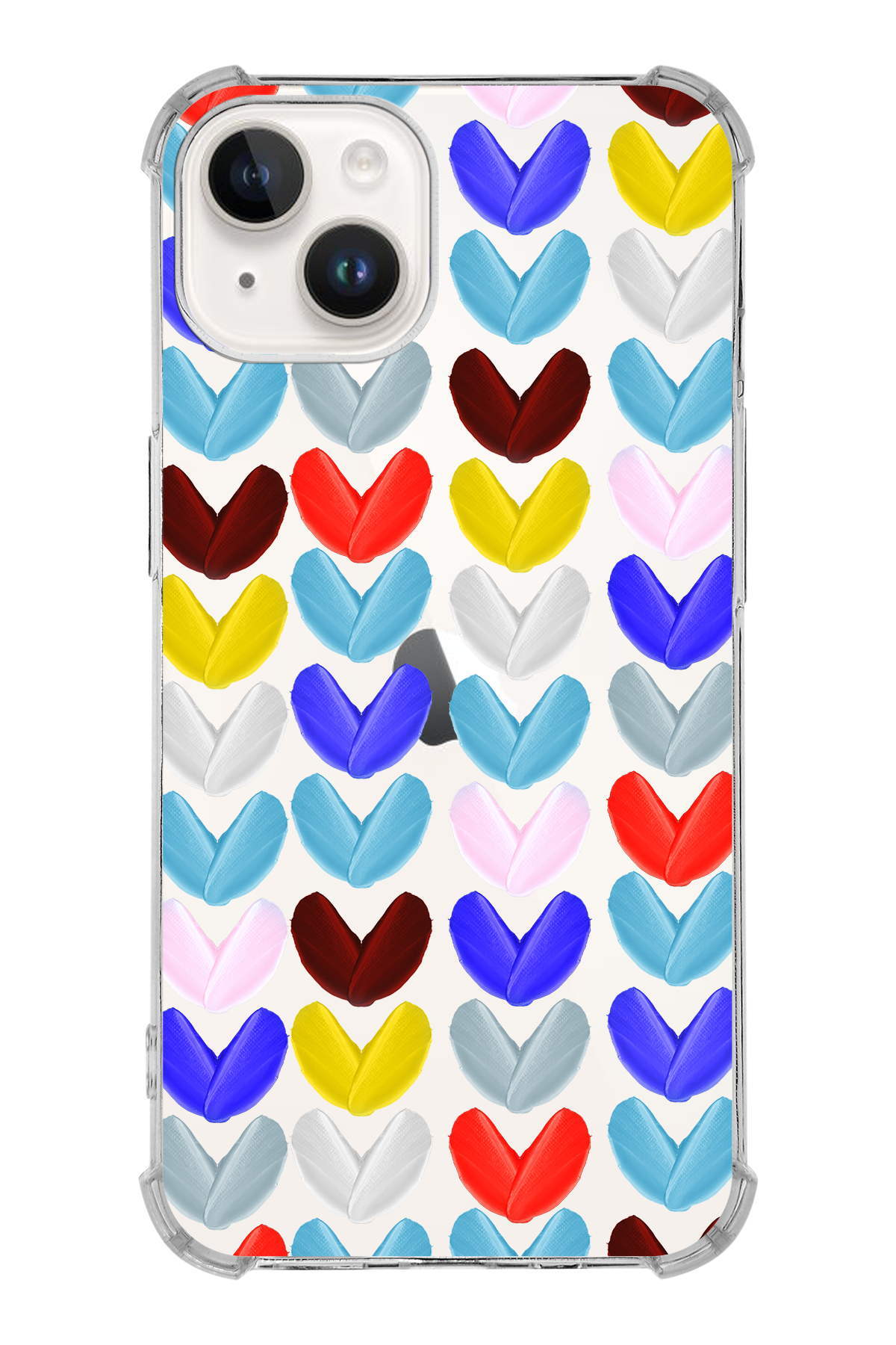 PrinriFy Apple iPhone 14 Plus Uyumlu Water Color 1 Baskılı Şeffaf Köşe Korumalı Antişok Kılıf