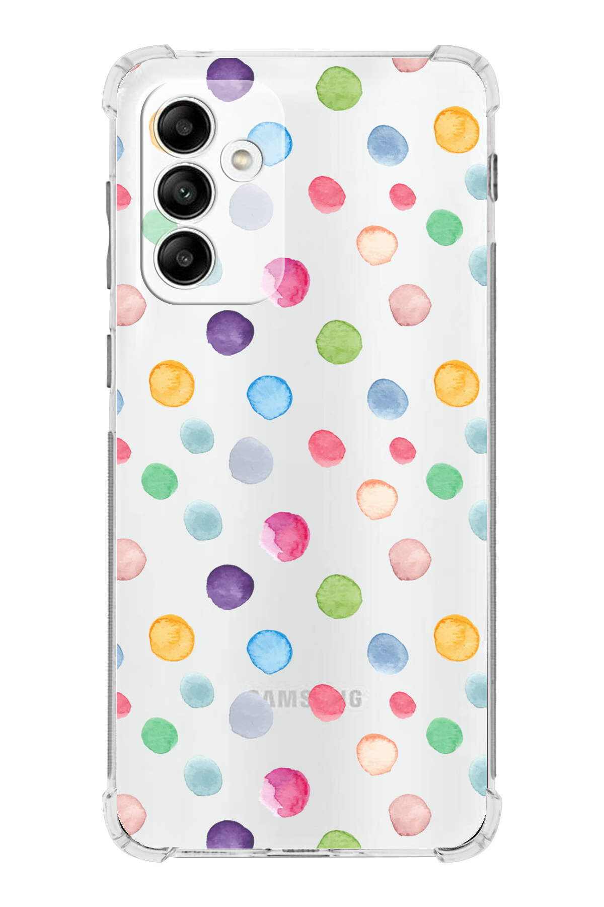 PrinriFy Samsung Galaxy M13 Uyumlu Water Color 6 Baskılı Şeffaf Köşe Korumalı Antişok Kılıf