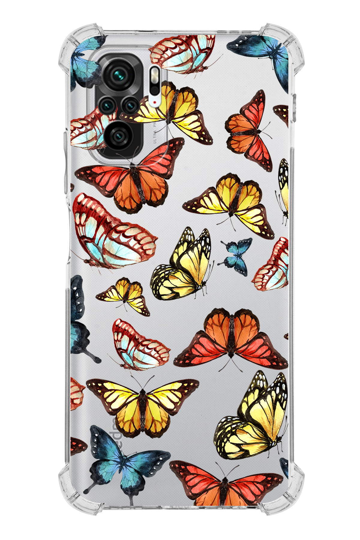 PrinriFy Xiaomi Redmi Note 10 Uyumlu Water Color 2 Baskılı Şeffaf Köşe Korumalı Antişok Kılıf