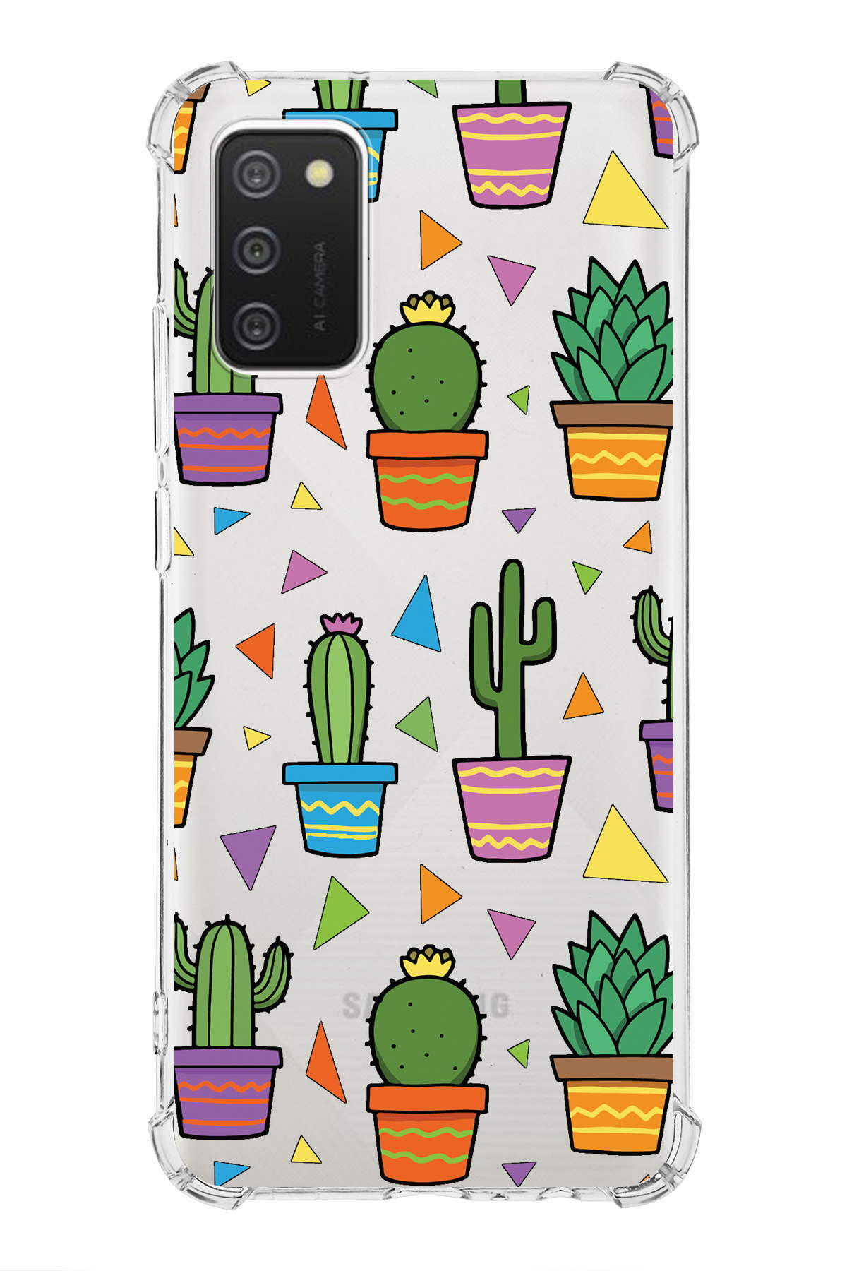 Samsung Galaxy A02s Uyumlu Water Color 4 Baskılı Şeffaf Köşe Korumalı Antişok Kılıf