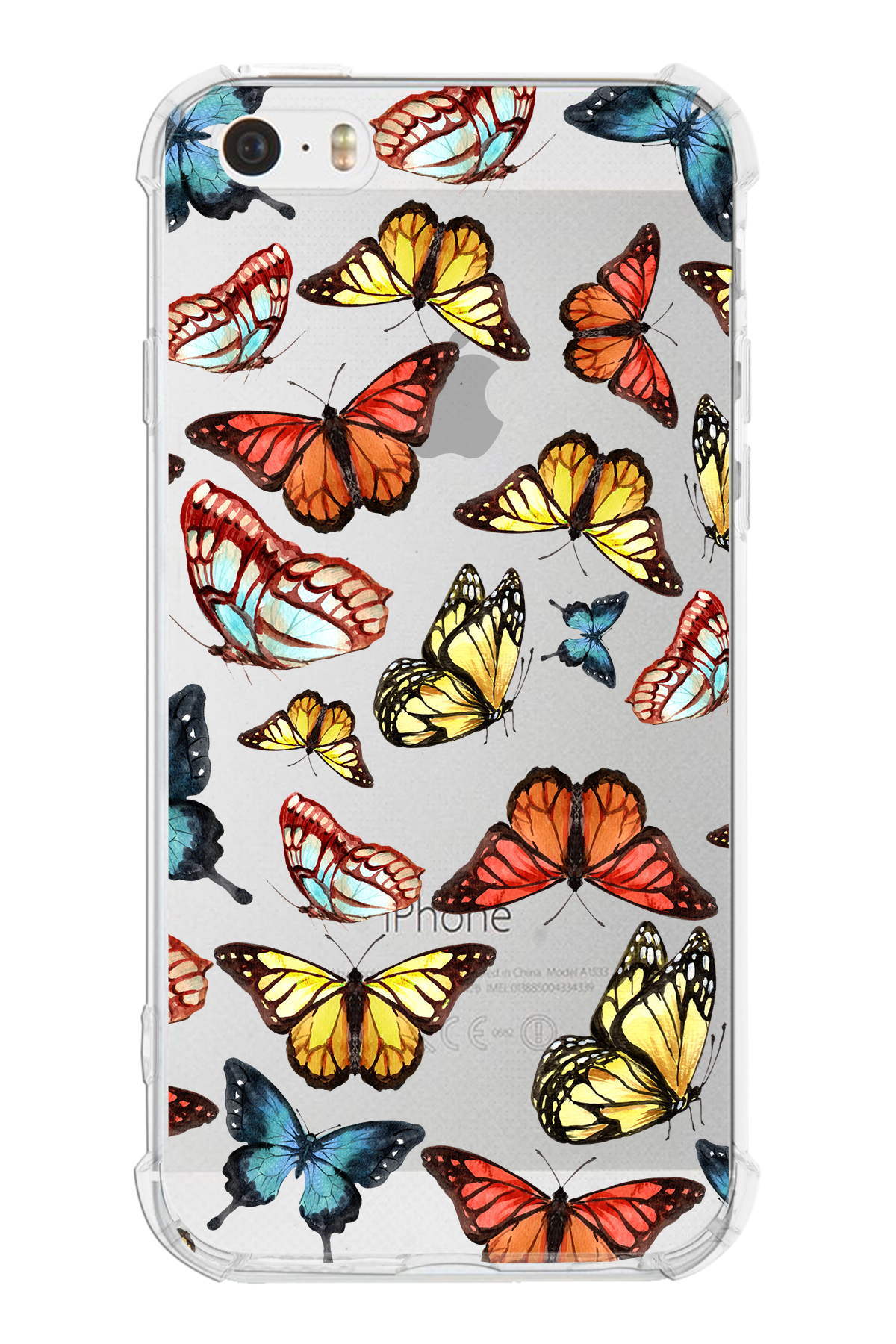 Iphone 5 Uyumlu Water Color 2 Baskılı Şeffaf Köşe Korumalı Antişok Kılıf