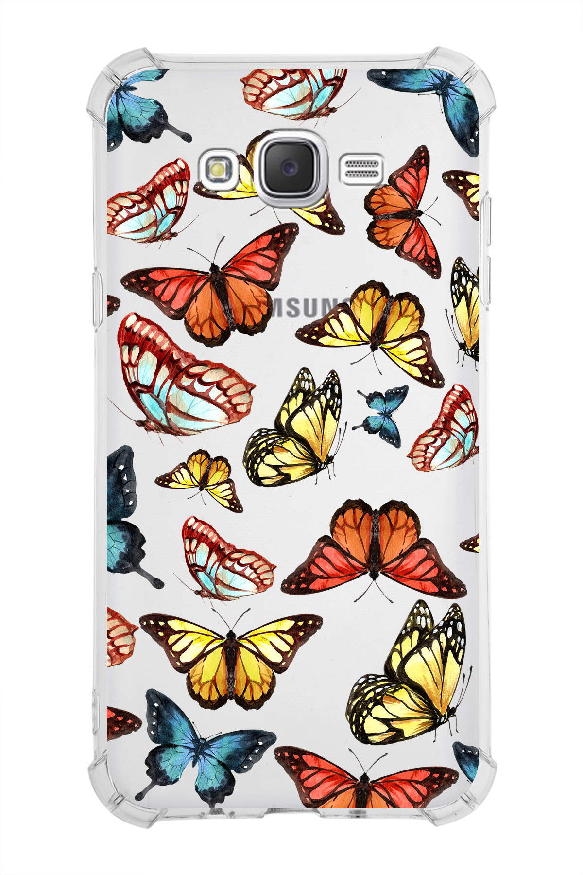 Samsung Galaxy J7 Core Uyumlu Water Color 2 Baskılı Şeffaf Köşe Korumalı Antişok Kılıf