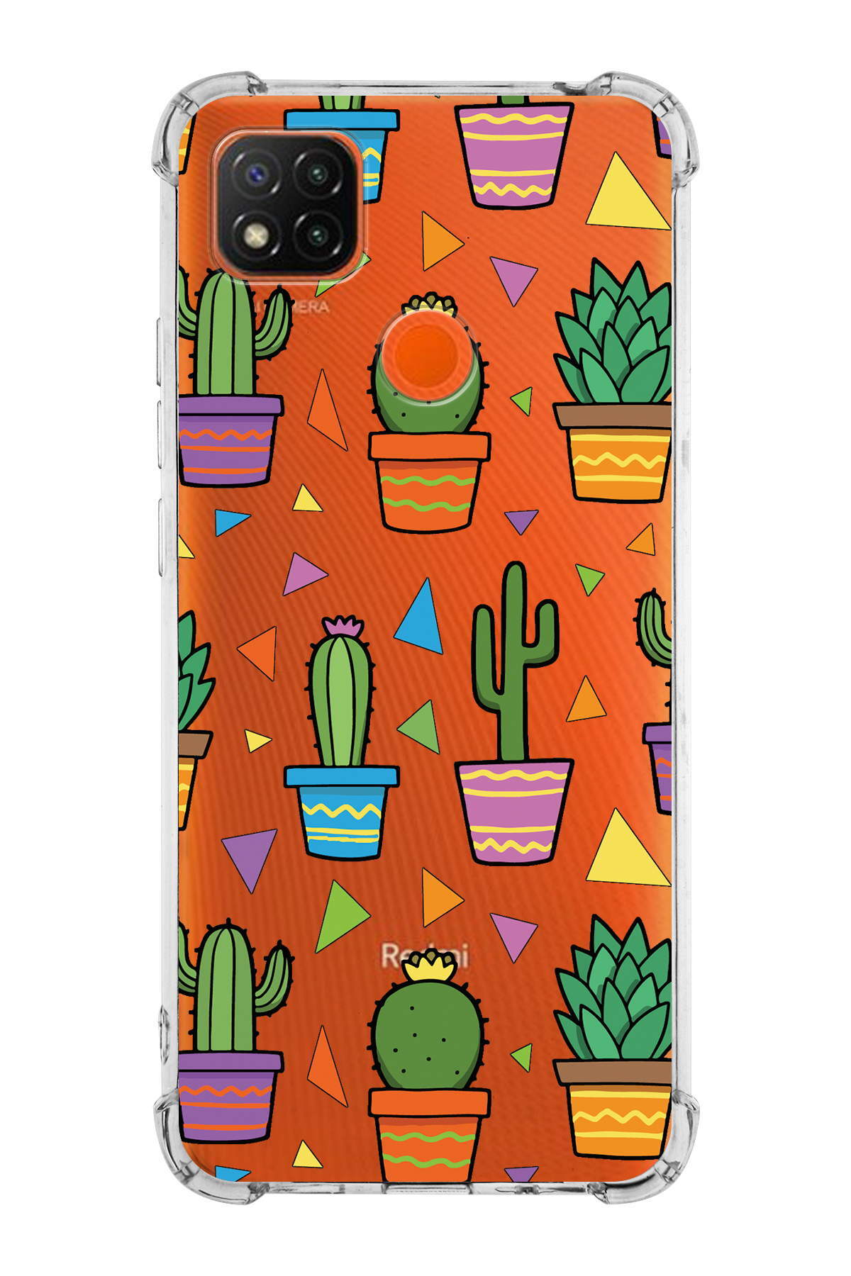 PrinriFy Xiaomi Redmi 9c Uyumlu Water Color 4 Baskılı Şeffaf Köşe Korumalı Antişok Kılıf