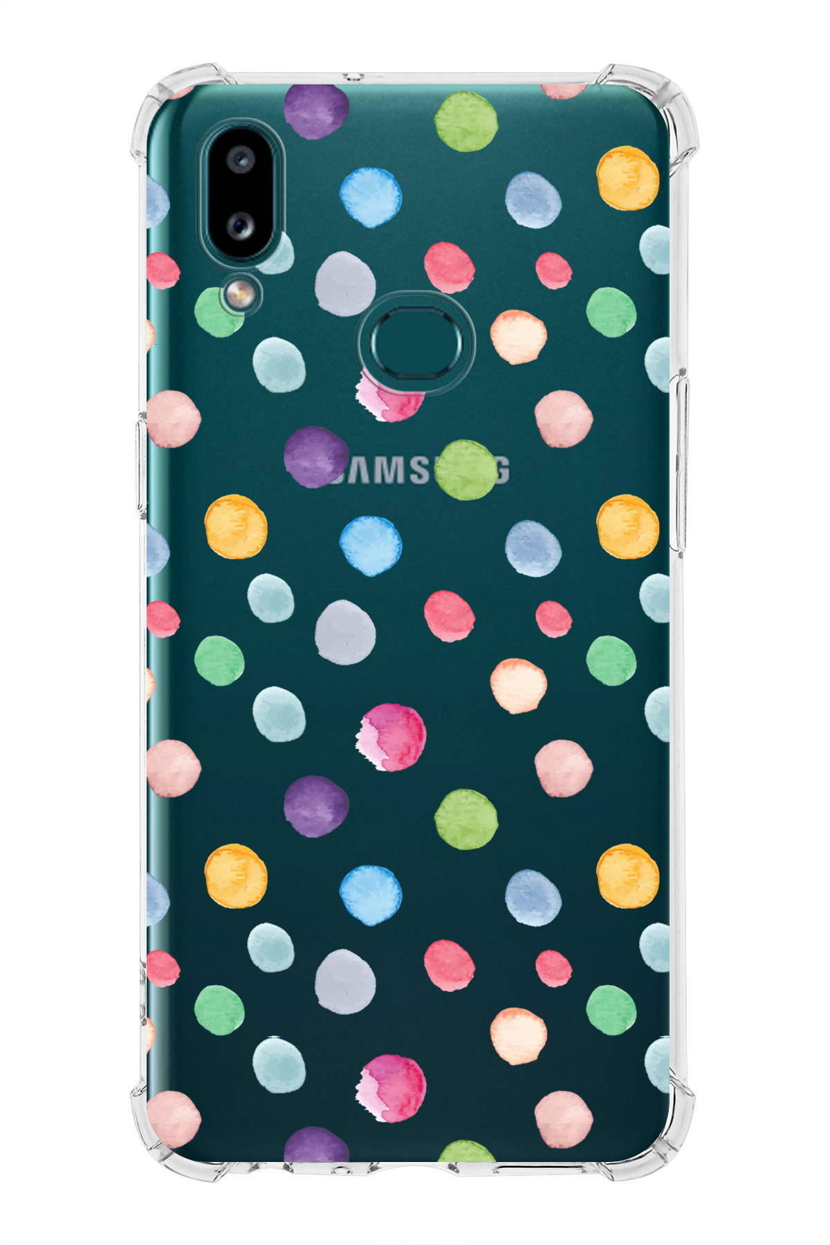 Samsung Galaxy A10s Uyumlu Water Color 6 Baskılı Şeffaf Köşe Korumalı Antişok Kılıf