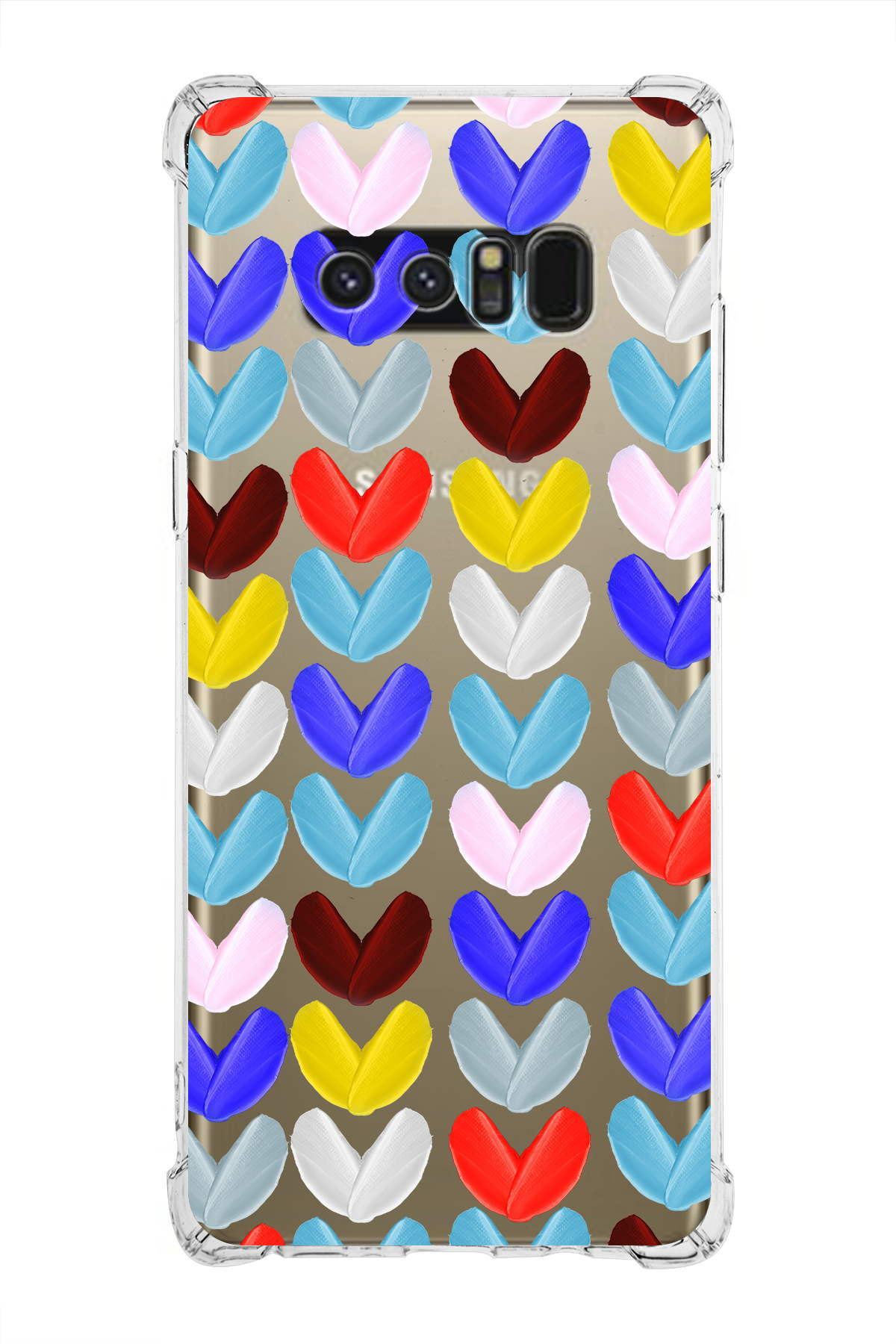 PrinriFy Samsung Galaxy Note 8 Uyumlu Water Color 1 Baskılı Şeffaf Köşe Korumalı Antişok Kılıf