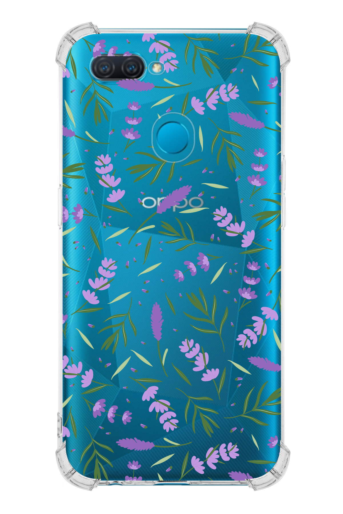 PrinriFy Oppo A12 Uyumlu Water Color 3 Baskılı Şeffaf Köşe Korumalı Antişok Kılıf